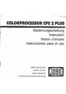Jobo CPE manual. Camera Instructions.